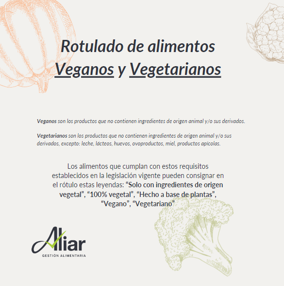 Registro y rotulado de alimentos veganos y vegetarianos